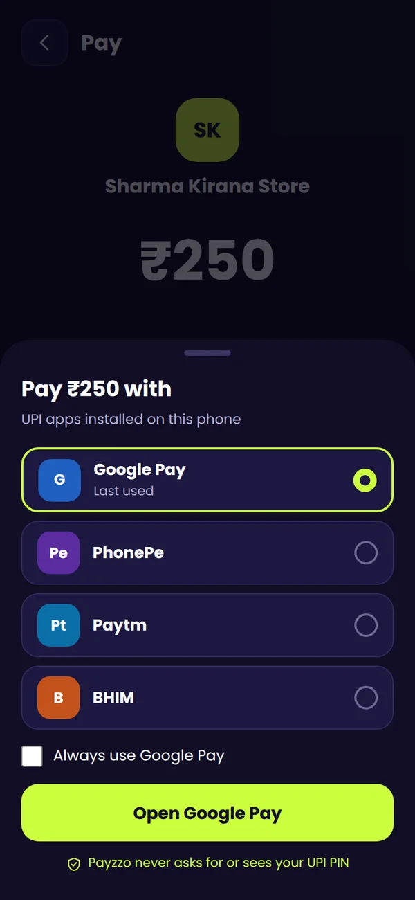 Choose your UPI app